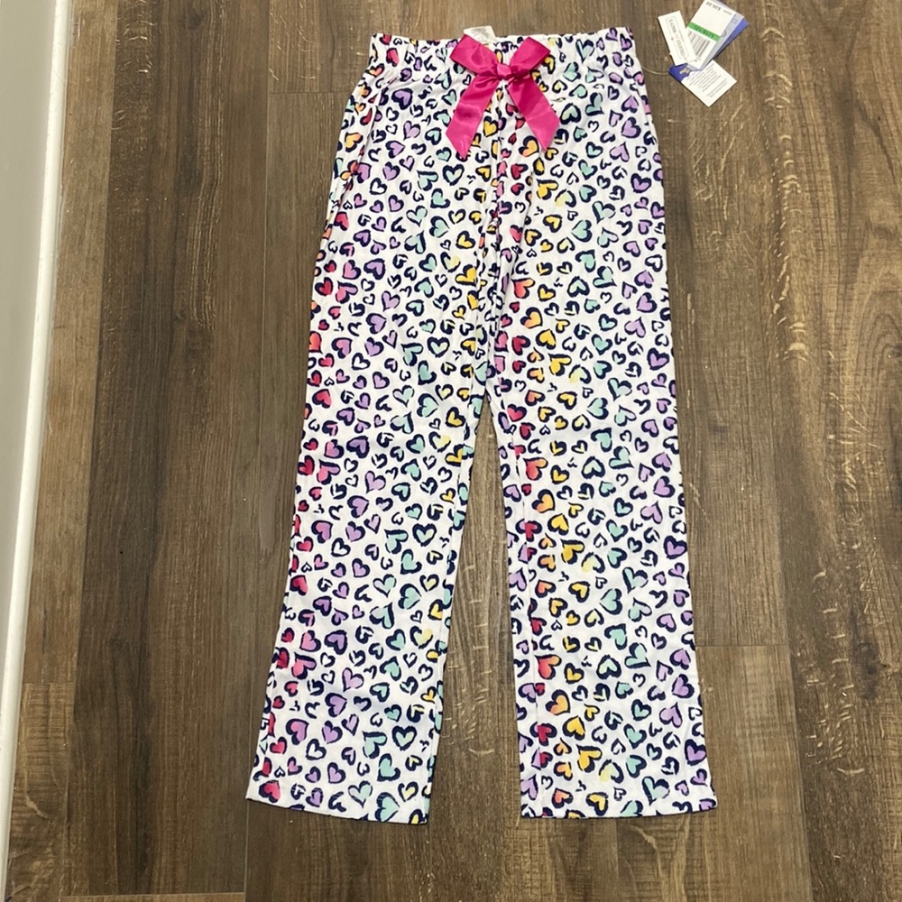 Max & Olivia Fleece Heart Print PJ Pants